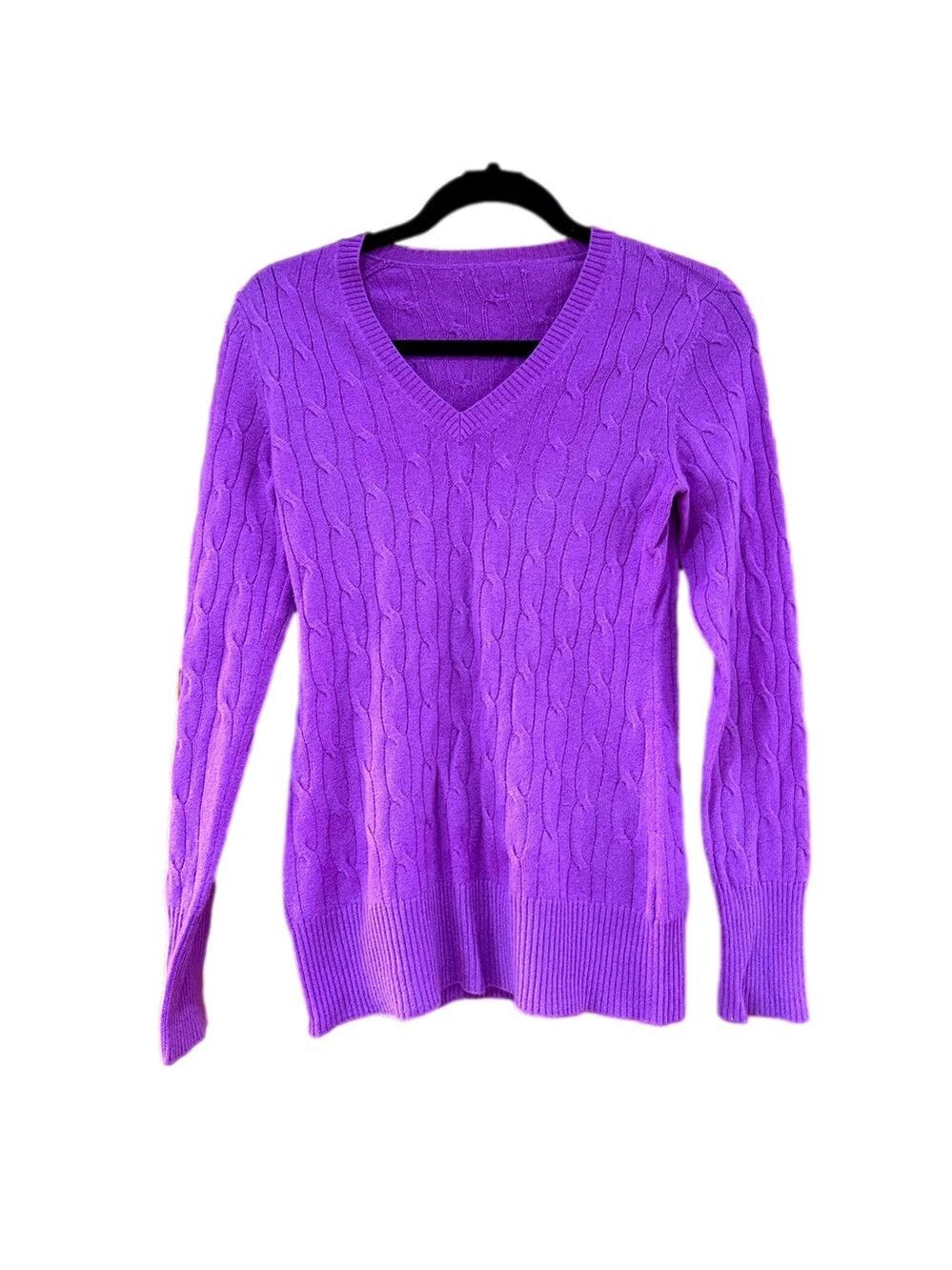 Purple Cable Knit Sweater Women's